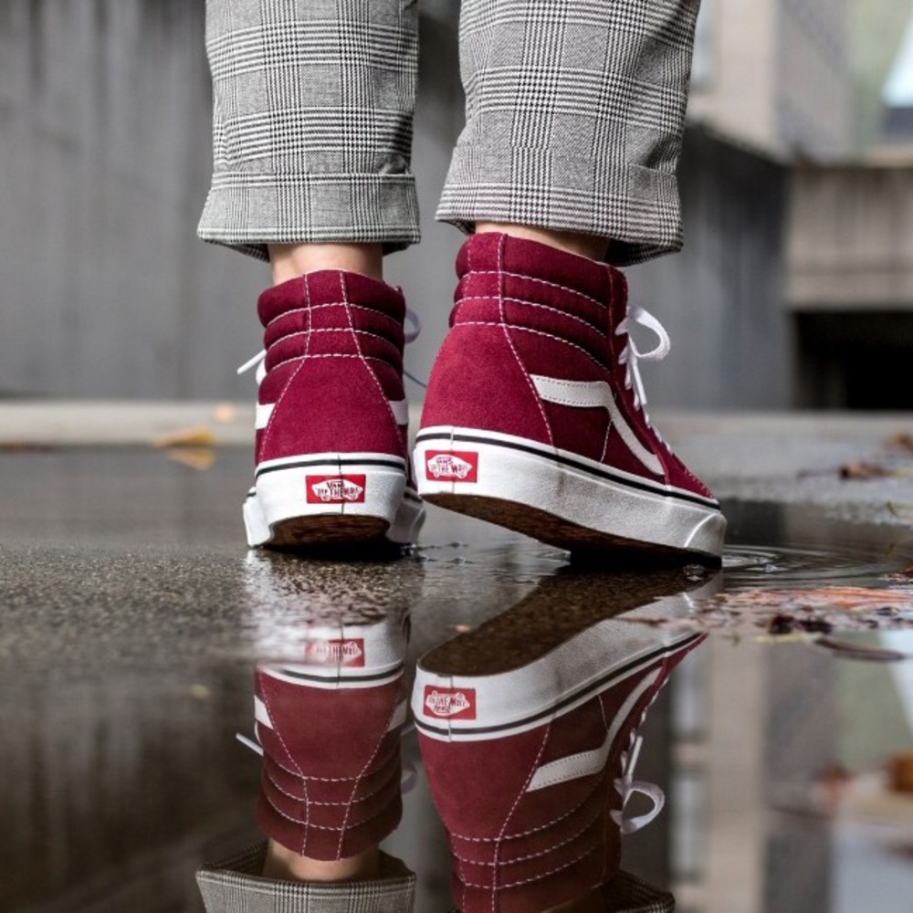 Suede Burgundy Sk8 Hi Vans